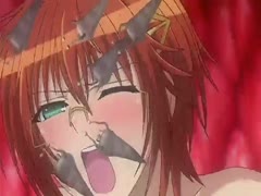 Cute anime girl moans while having insects on her face